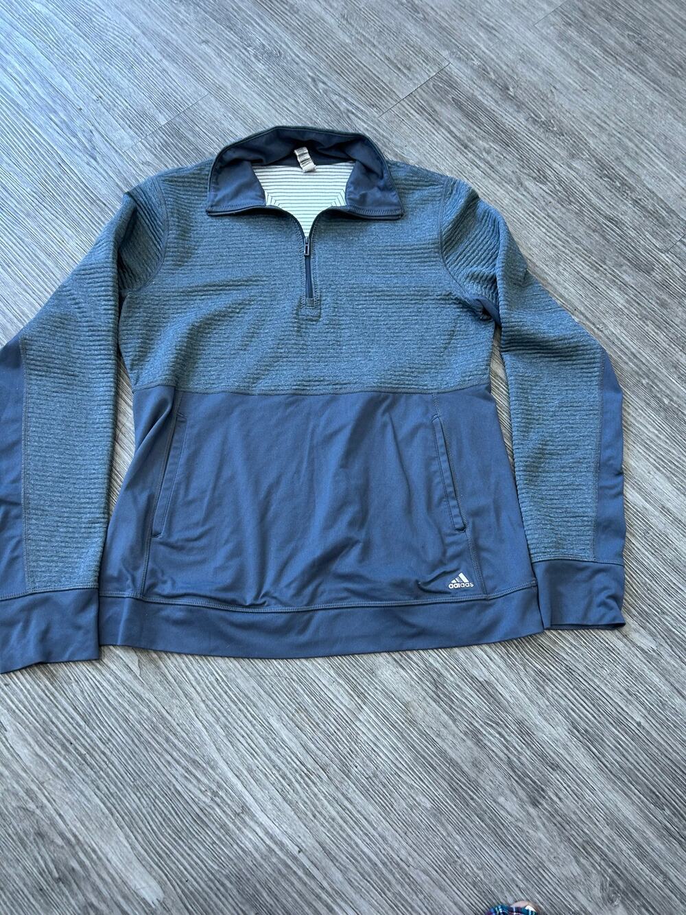 Adidas Womens Climalite 1/4 Zip Pullover Fleece Jacket Charcoal Gray Size Large